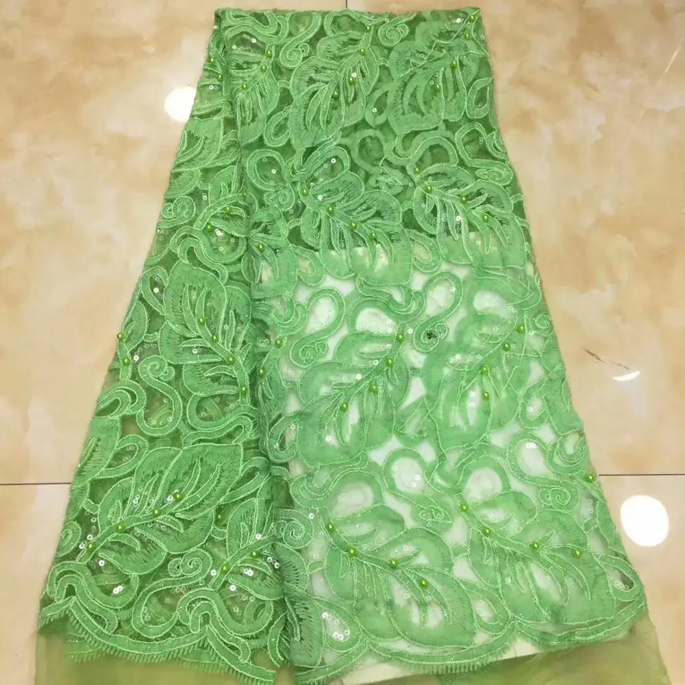 

Orange Color French African Lace Fabric Guipure Sequined Beaded Cotton Cord Tulle Nigerian Tissu Mesh India Lace For Wedding