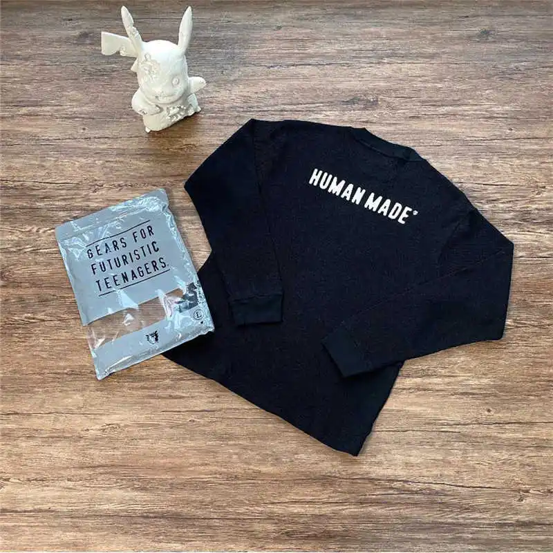 

Футболка с длинным рукавом и вышивкой из вафельной ткани