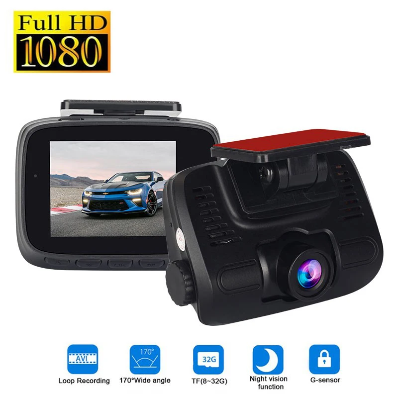 1080P Full HD автомобильный видеорегистратор 2 дюйма широкий угол обзора 170 °