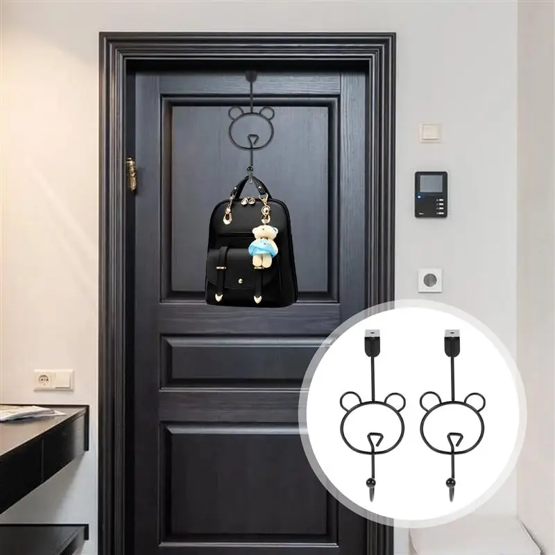 

2pcs Punch-free Hook Creative Iron Art Door Back Hanger Coat Hook Single Hook