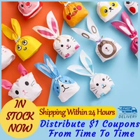 25pcs rabbit ear bag easter biscuit dropshipping plastic candy gift bag and dessert baking activity party decorate supplies