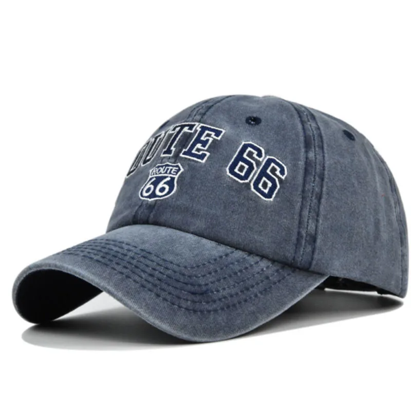 

Unisex ROUTE 66 Embroidered Baseball Caps For Women Men Washed Old Snapback Cap Summer Outdoor Sports Dad Hat Casquette