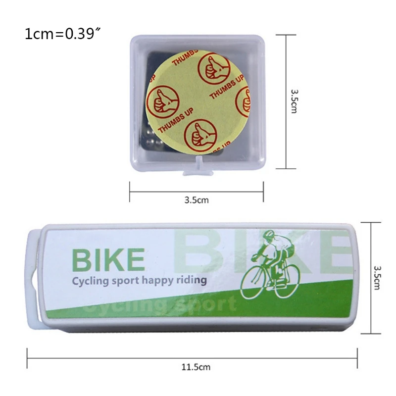 

Bicycle Inner Patch Repair Kit-with Rubber-Free Tire Patch, Portable Storage Box, Metal File