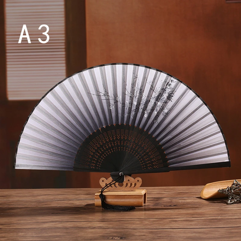 Летний винтажный цветочный принт бамбуковый складной ручной Шелковый веер в