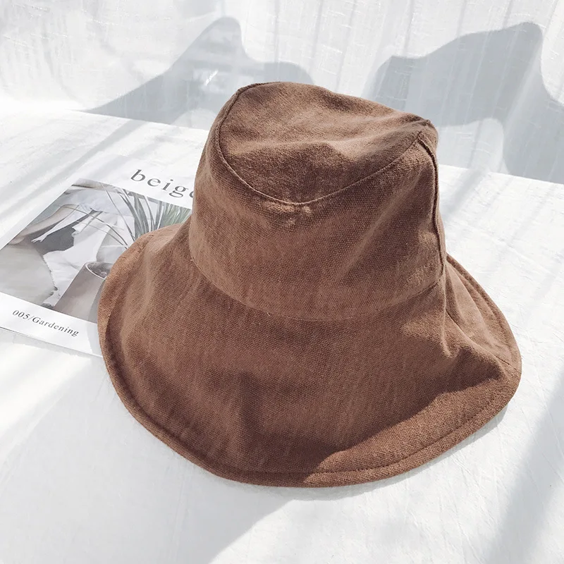 

2021 New Unisex Spring Summer Fashion Wild Foldable Fisherman Hat Bucket Cap Outdoor Travel Sunscreen Cotton Fishing Sun Hats