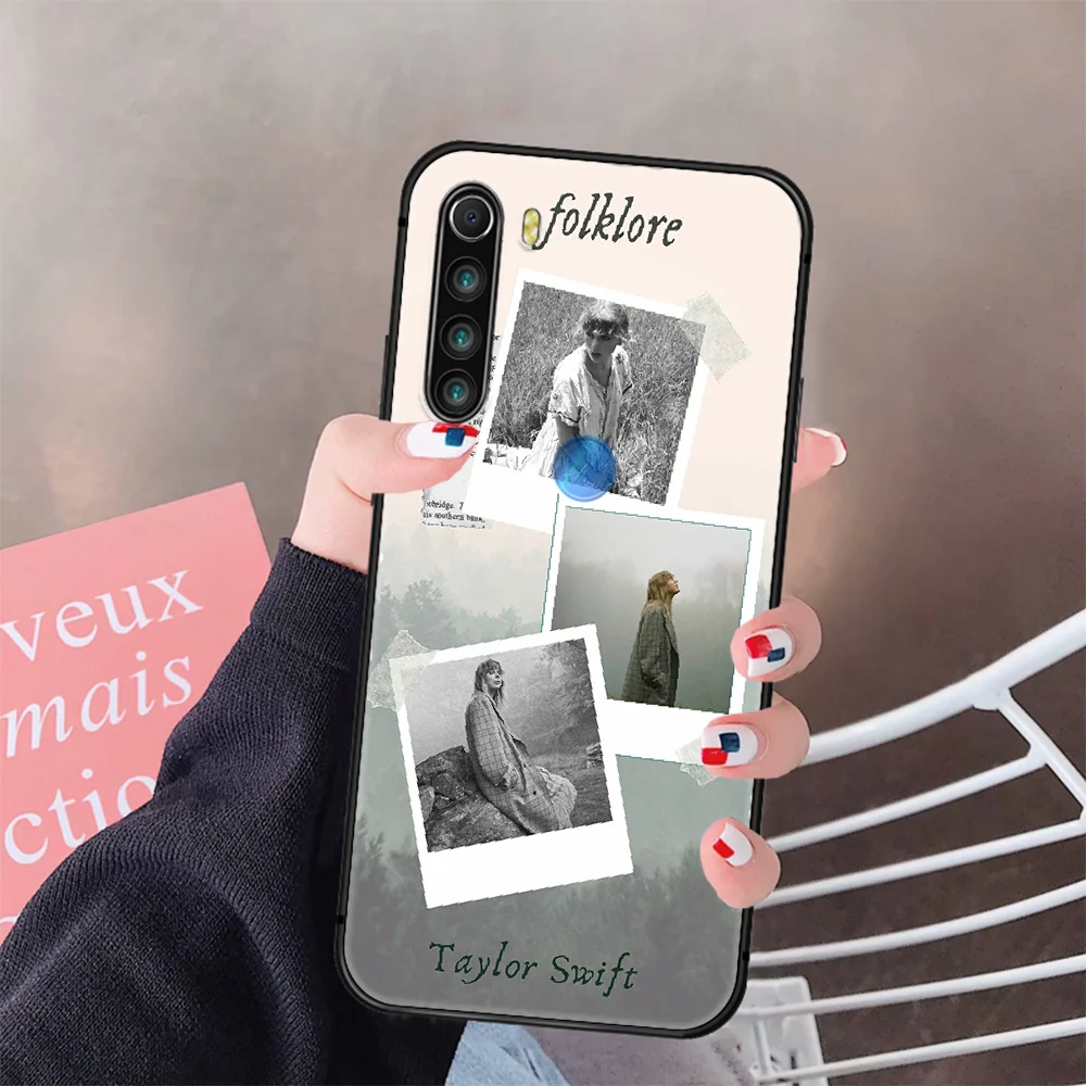 

Taylor Alison Swift Folklore Phone Case Cover Hull For XIAOMI Redmi 7a 8a S2 K20 NOTE 5 5a 6 7 8 8t 9 9s Pro Max black Prime