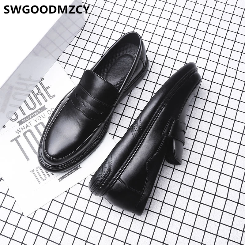 

Loafers Men Leather Dress Shoes Black Formal Shoes For Men Coiffeur Elegant Shoes For Men Luxury Designer Sepatu Slip On Pria