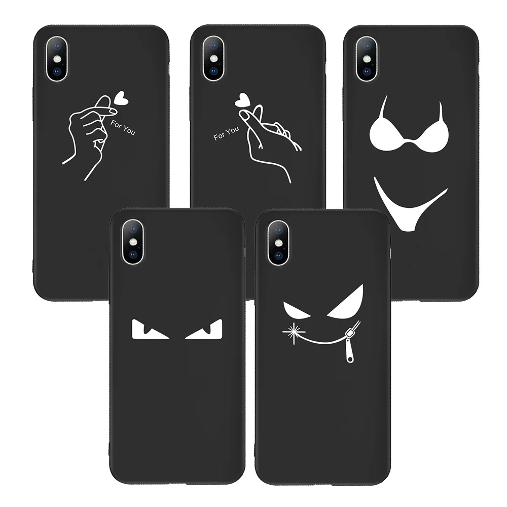 Забавный чехол для iPhone 8 7 6P телефона с надписью X XS XR 11 Pro Max пары сердечками мягкие