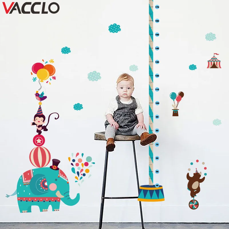 Vacclo наклейки со слоном цирковой высотой настенные для детской комнаты детского