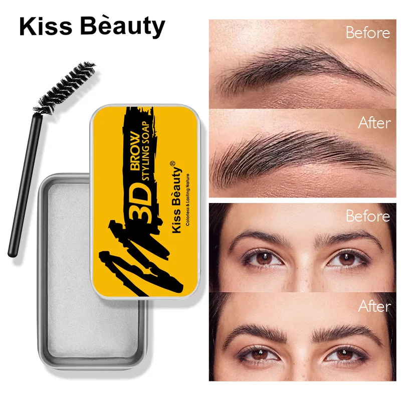 

Kiss Beauty Eyebrow Shaping Soap Colorless 3D Brow Styling Glue Natural Dense Eyebrow Embellish Professional Eyebrow Makeup