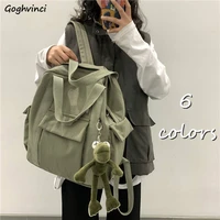 backpacks women nylon students multi pockets safari style harajuku ins leisure large capacity travel bags teenagers chic trendy