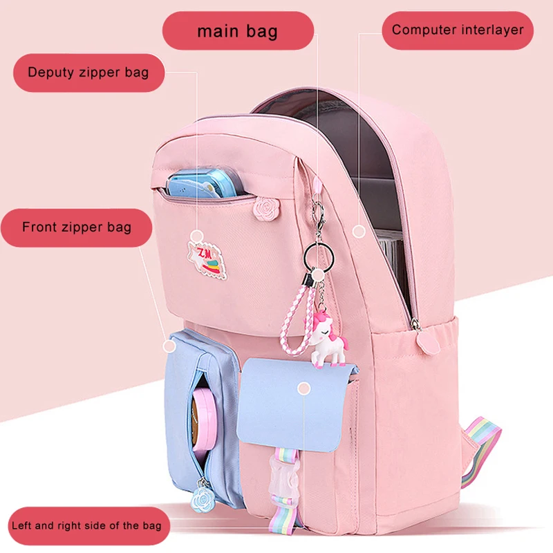 Girls Backpack Waterproof Children's backpack for girl Kids School Bags Teenage Princess Primary Bookbag 3 Grade Mochila Escolar