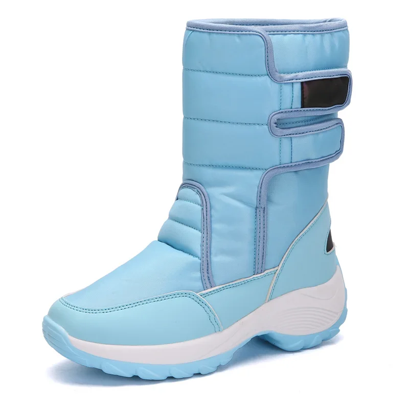 

High Quality Winter Women Waterproof Boots Keep Warm Mid-Calf Snow Boots Women Lace-up Comfortable Ladies Boots