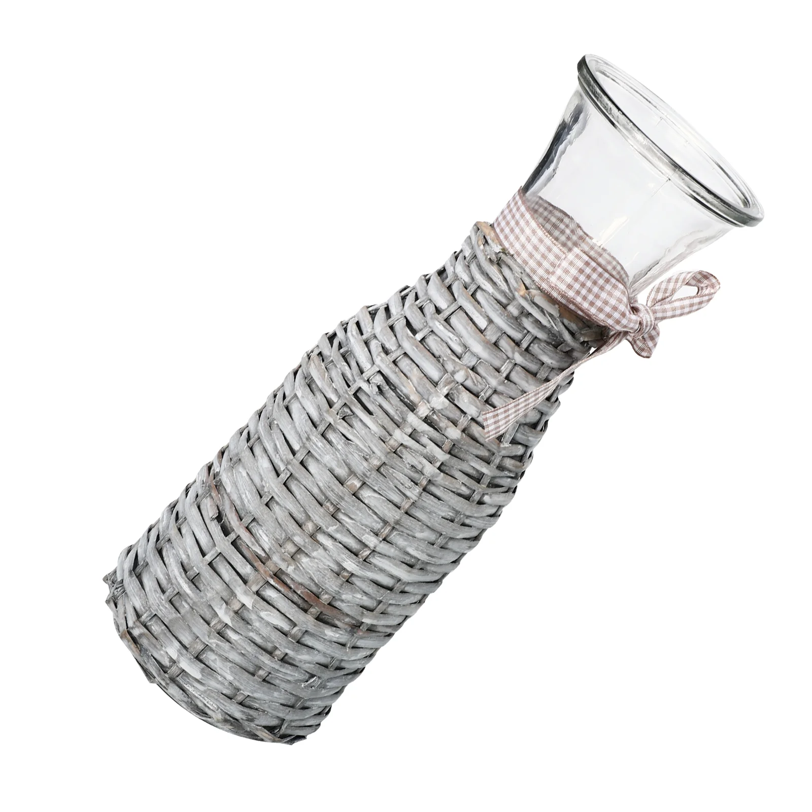 

1Pc Decorative Flower Vase Rattan Weaving Flower Vase Home Flower Container