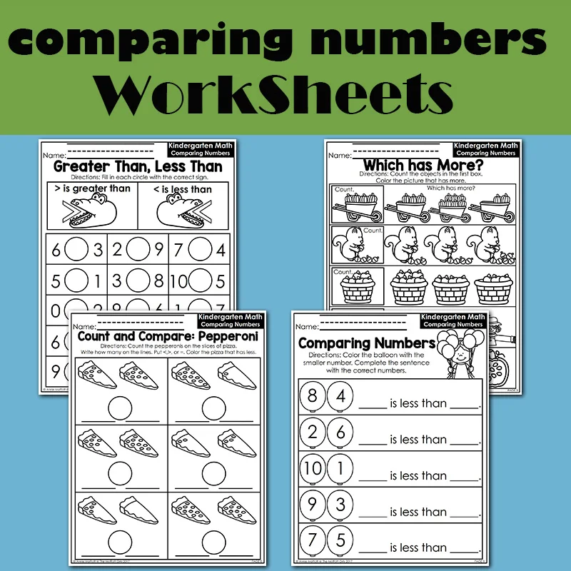 Детский сад Математика сравнение чисел домашняя работа бумага английский