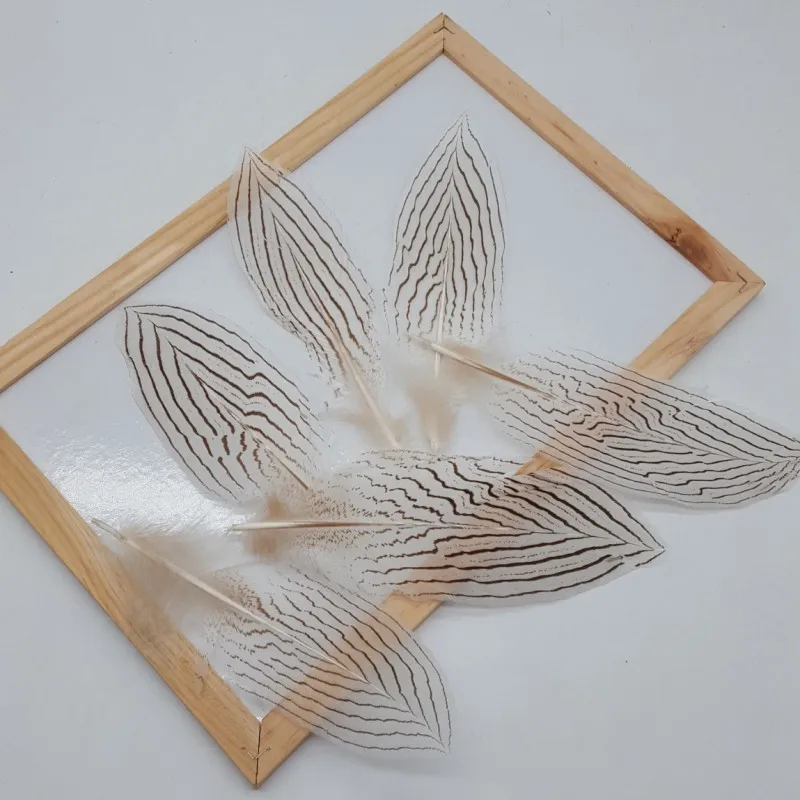 Оптовая продажа 20-25 см серебряные перья фазана для творчества украшение