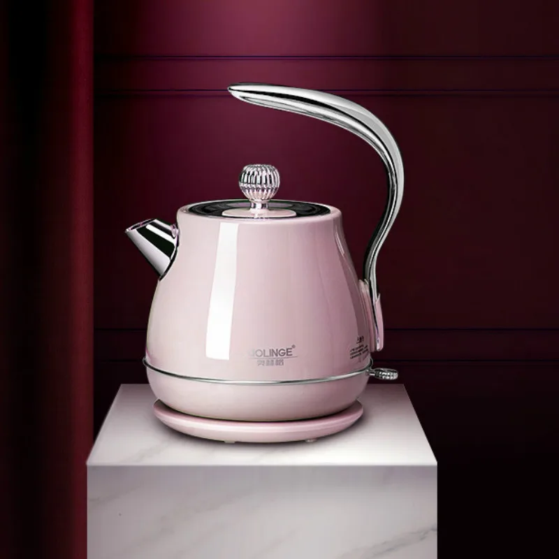 

1500W 220V Retro 304 Stainless Steel Electric Kettle 1.5L Portable Travel Water Boiler Coffee Tea Pot Pink