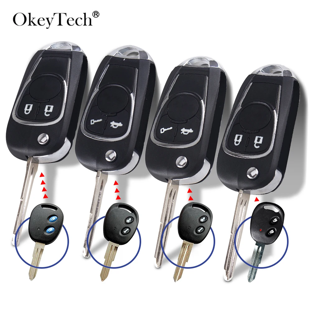 OkeyTech 2 кнопки флип дистанционного ключа автомобиля в виде ракушки чехол для Chevrolet