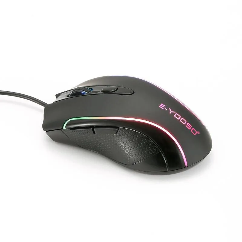 Мышь игровая Проводная с RGB-подсветкой 6 программируемых кнопок 6400 DPI | Компьютеры
