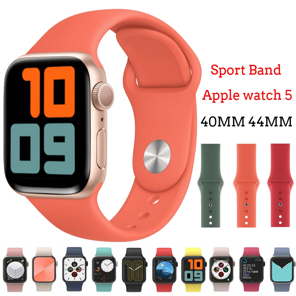Спортивный ремешок для Apple Watch ремешок 44 мм 40 4 3 iwatch ремешок 42 мм 38 мм силиконовый pulseira ремешок для часов Браслет Apple watch 5 ремешок 44 мм