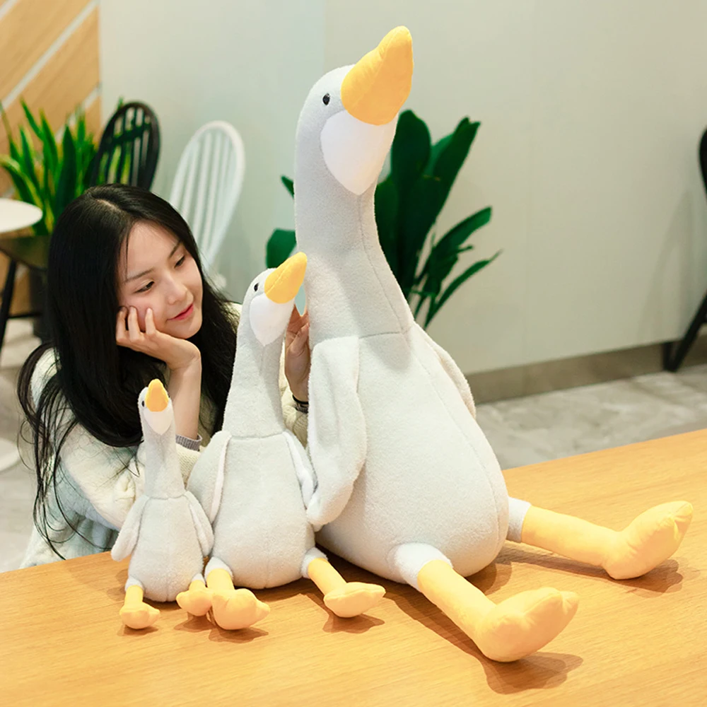 

New Nordic Style Plush Duck Toy Huggable Duck Sky Long Neck Swan Pillow Lifelike Animal Doll Toys for Kids Birthday Gift