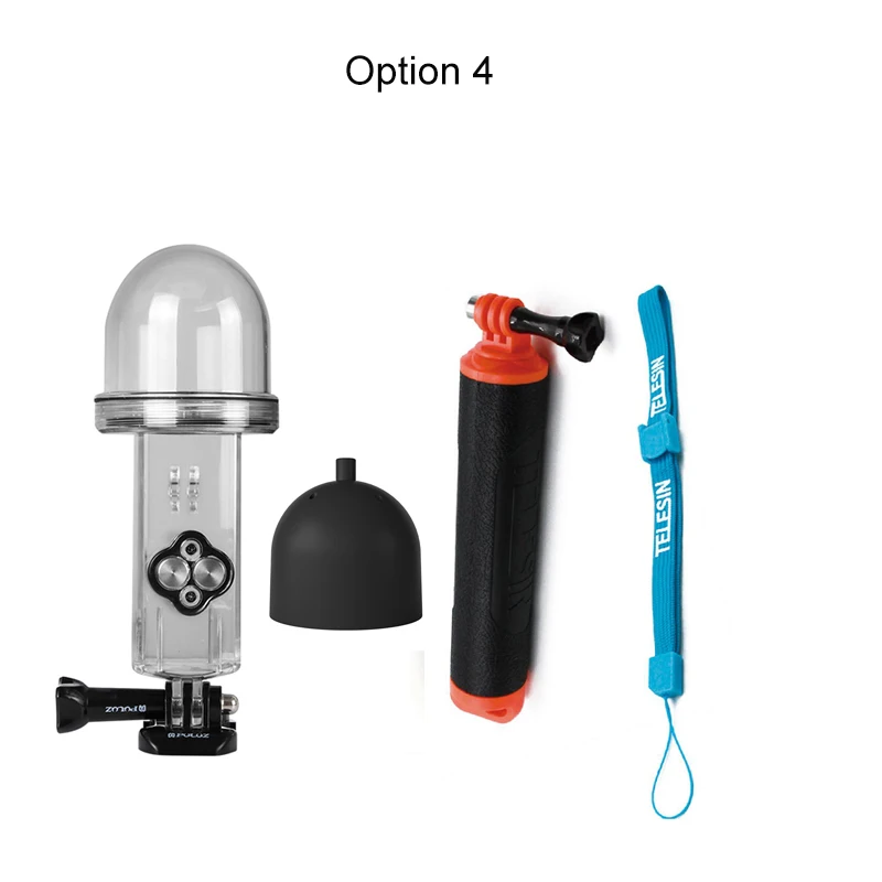 option 4 PULUZ 60 м Дайвинг Водонепроницаемый чехол для DJI OSMO Pocket TELESIN Floaty ручной селфи палка для gopro hero 7/6/5 экшн-камеры - Цвет: option 4