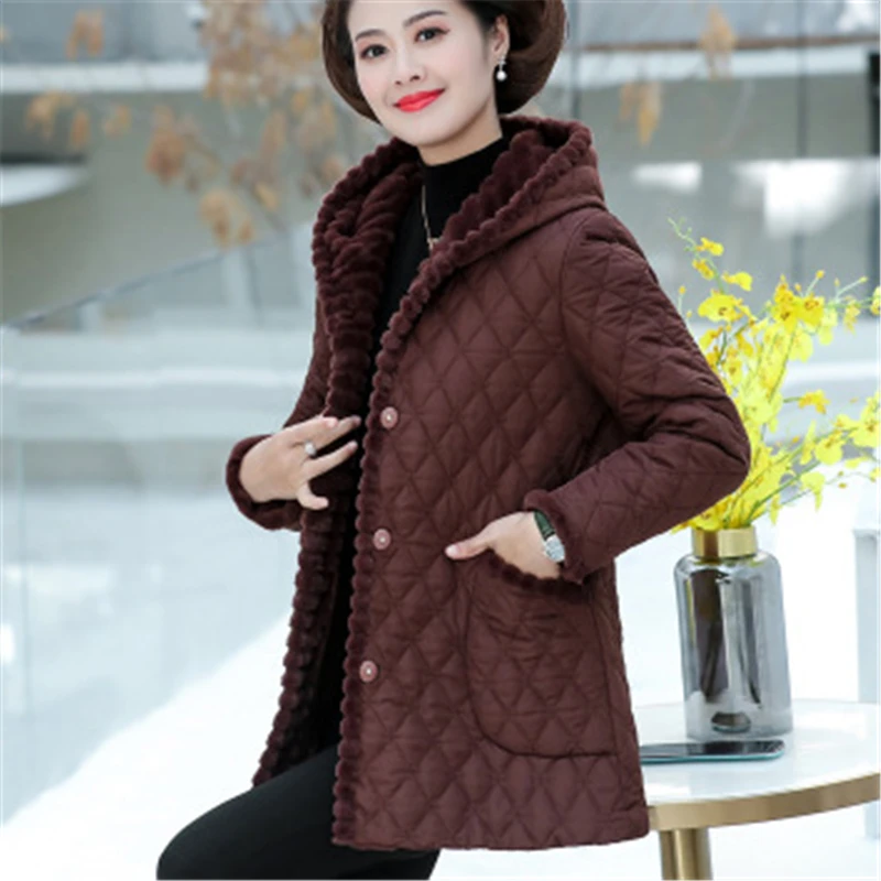 

Short Cotton Coat Women 2020 Winter New Style Foreign Style Stand-Up Collar Long-Sleeved Middle-Aged And Elderly Warm Jacket 300