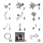 Серьги-гвоздики женские, с опалом, пирсинг для носовой перегородки, 1 шт., губная штанга