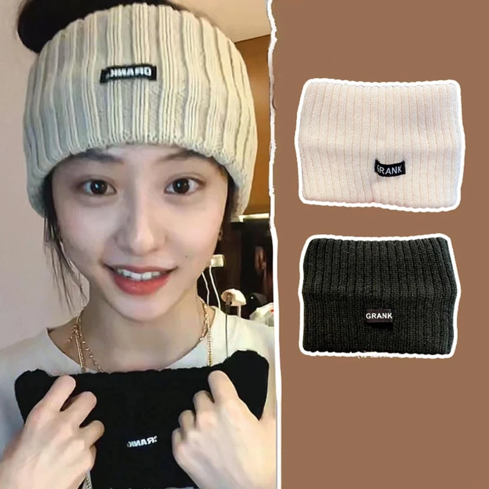 

Women Sweet Solid Wool Knitting Winter Warm Thick Elastic Headband Outdoor Wide Hairbands Headwear Fashion Hair Accessories