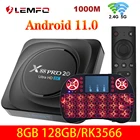 ТВ приставка LEMFO X88 pro 20 RK3566 android 11 8 ГБ 64 ГБ 128 ГБ 8K 2021 дюйма WiFi 1000 м поддержка Google Assistant Youtube голосовая ТВ приставка