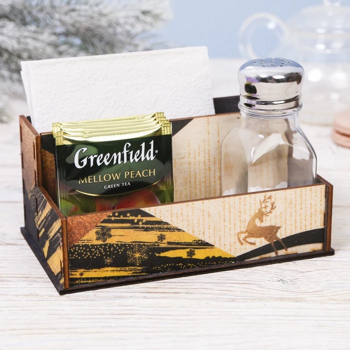 Органайзер новогодний для кухни Олени 16.3 х 7.3 9.5 см|Лотки хранения| |