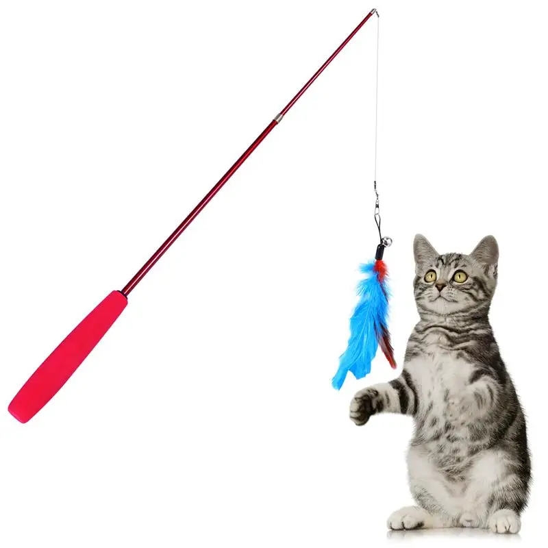 Выдвижной кот игрушки интерактивные перо тизер палочка игрушка с 7 заправками