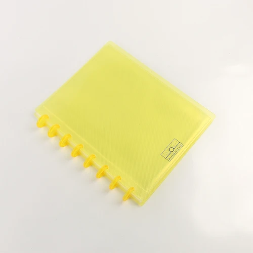 yellow 20pcsA5 Грибное отверстие, книга для информации, книга для хранения файлов, студенческие работы, бусины «счеты», коллекционный портфель, ПВХ сумка - Цвет: yellow