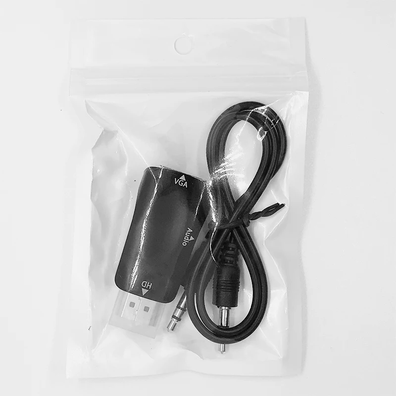 Адаптер HDMI совместимый со штекером на гнездо VGA преобразователь аудиокабеля FHD