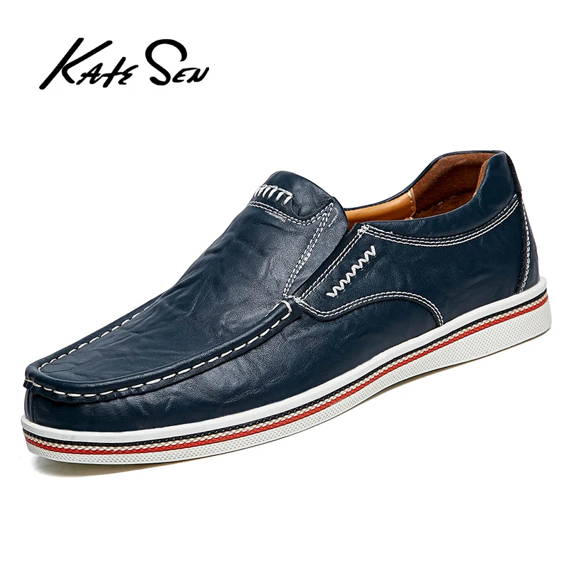 Katesen/Новинка Мужская обувь удобная повседневная из натуральной кожи Chaussures без