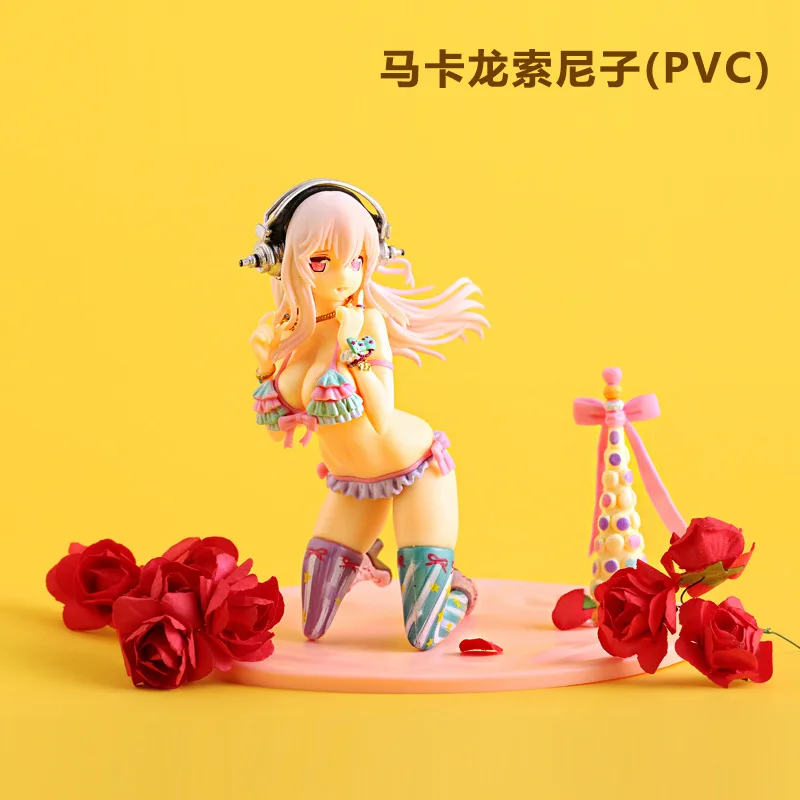 

Bandai Animation Super Sonico The Animation 13cm Action Figures SUPERSONICO Macaroon Series Cake Decoration PVC Solid Model Toy