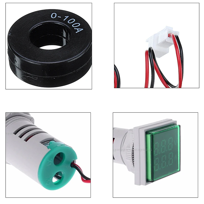 Измеритель тока светодиодный цифровой двойной дисплей Вольтметр Амперметр