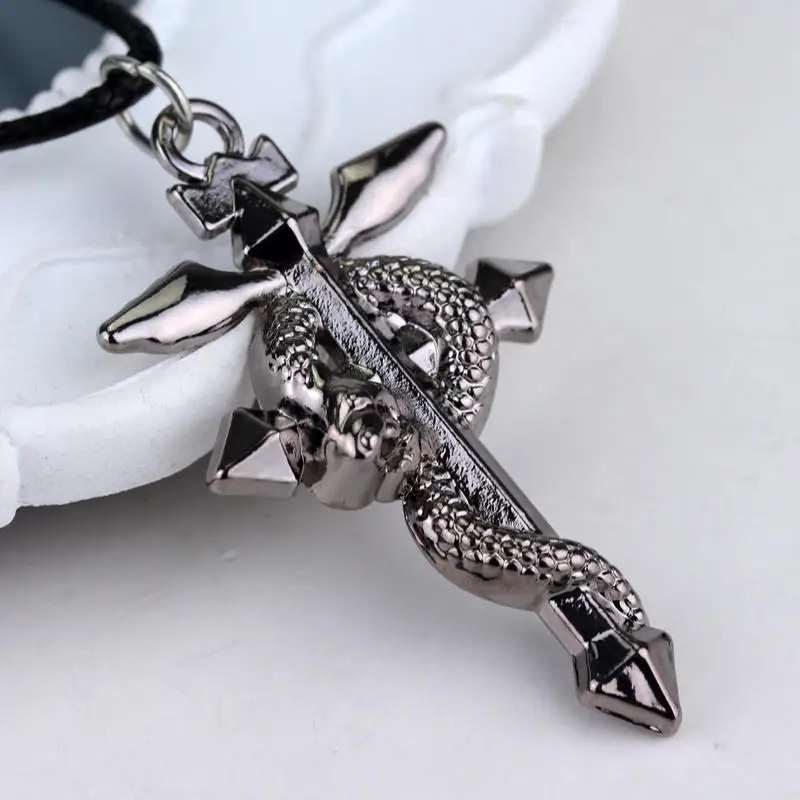 Популярное аниме цельнометаллическое металлическое ожерелье-Алхимик крест-змея