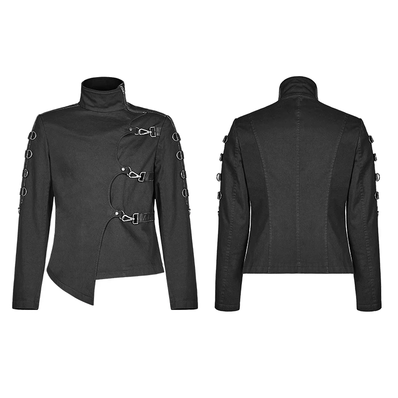 Панк RAVE мужские панк Куртки Красивый Асимметричный Twill короткое пальто