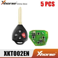 xhorse xkto02en wired universal remote key for toyota style flat 4 buttons 5pcslot