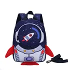 Детский рюкзак с поводком безопасности, милый легкий школьный ранец с 3D рисунком ракеты, сумка для книг, рюкзаки на плечо