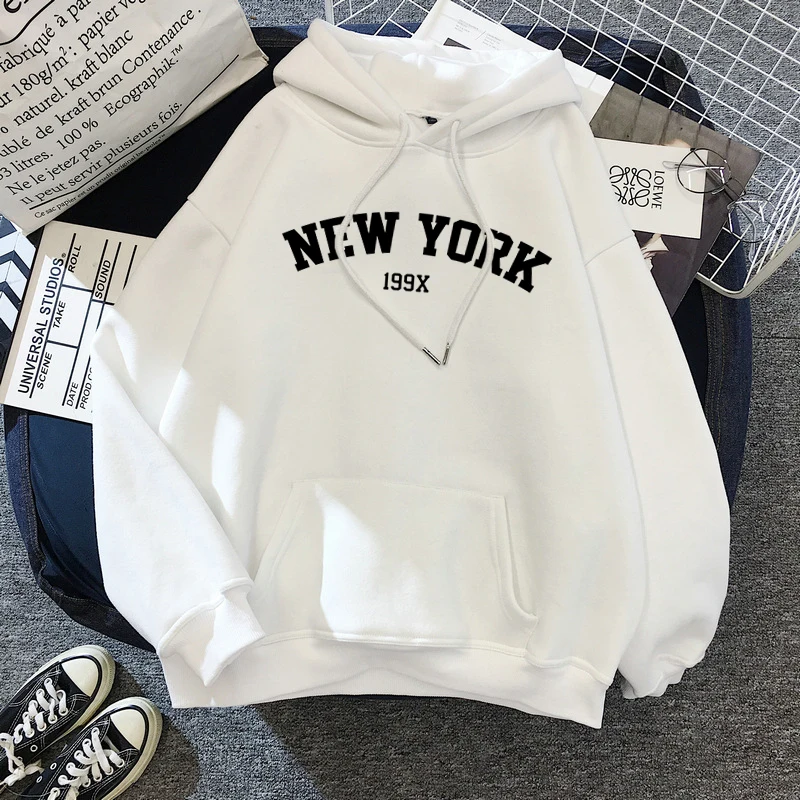 NEW Colors Sweatshirts Autumn Winter Women's NEW YORK Printing Hooded Female 2021 Comfortable Warm Hoodies Lady Tops Pullovers