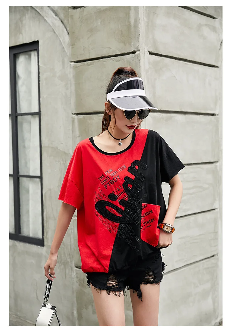 Max LuLu модная Роскошная Корейская одежда женские летние винтажные Топы женские Лоскутные негабаритных футболки с вышивкой повседневные футболки
