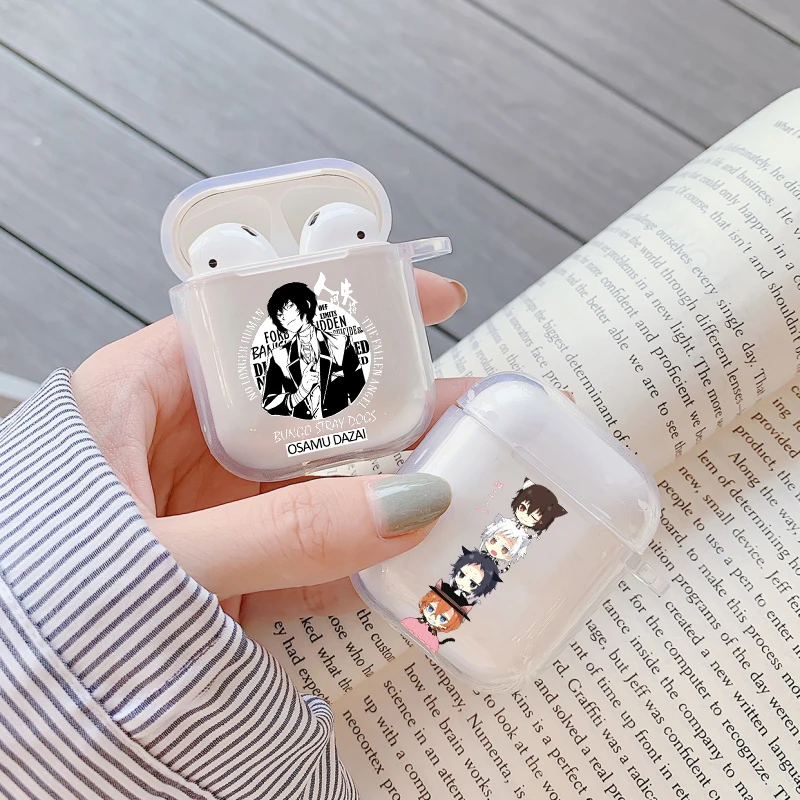 Японский аниме "Bungou Stray Dogs" чехол из силикона TPU для Apple AirPods 1 и 2 - аксессуар для беспроводных наушников.