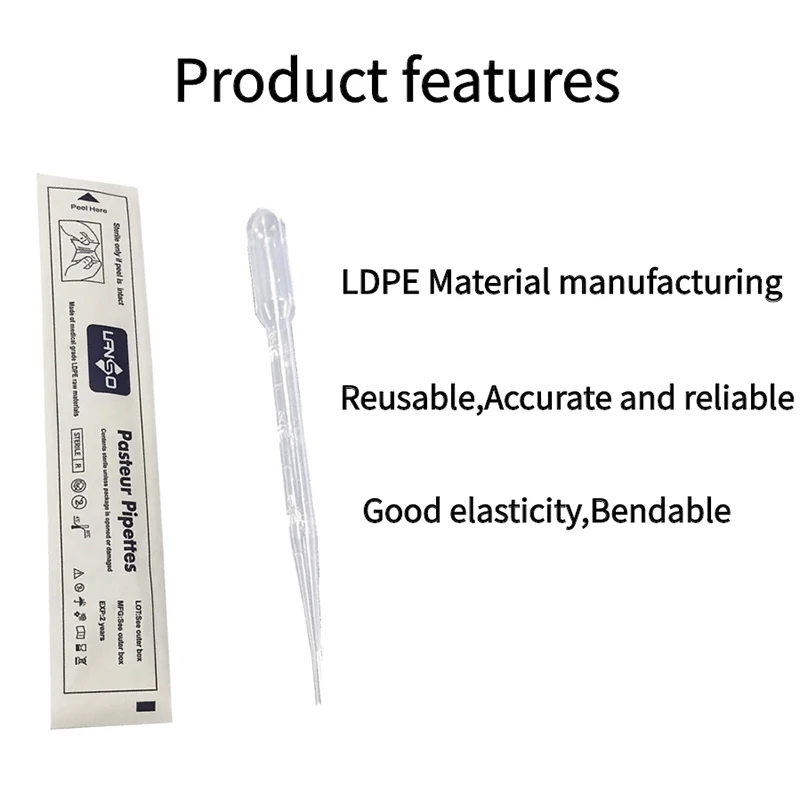Пипетки пластиковые одноразовые градиентные пипетки-капельницы полиэтиленовые