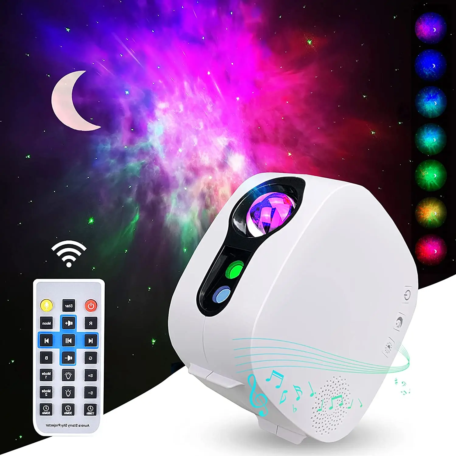 

Проектор ночного освещения Star Aurora с Bluetooth, музыкальный динамик, Галактический проектор, светодиодный светильник туманности с дистанционным...