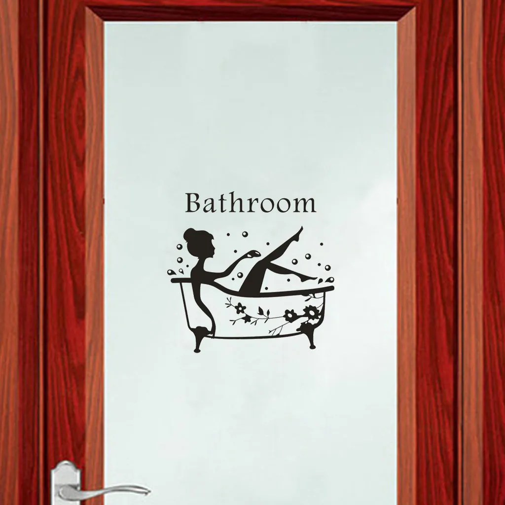 Наклейка на стену в стиле АР деко для ванной комнаты виниловая дверь креативное