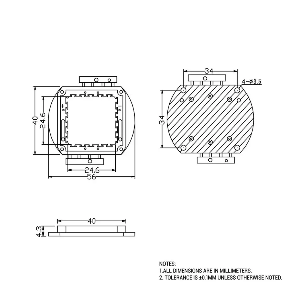 Светодиодный чип высокой мощности 100 Вт теплый естественный холодный белый 3000K