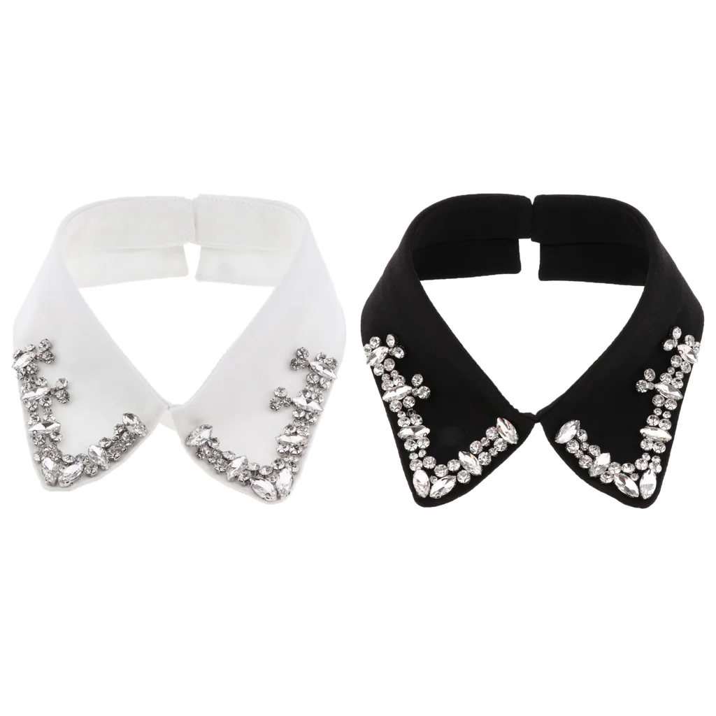 

Crystal Fake Collar Peter Pan Detachable False Faux Collars Lapel Half Shirt