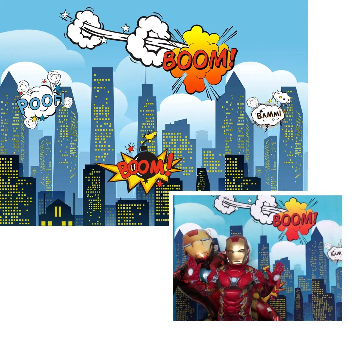 BEIPOTO супер герой город фон для малышей и детей постарше День рождения фотосъемки